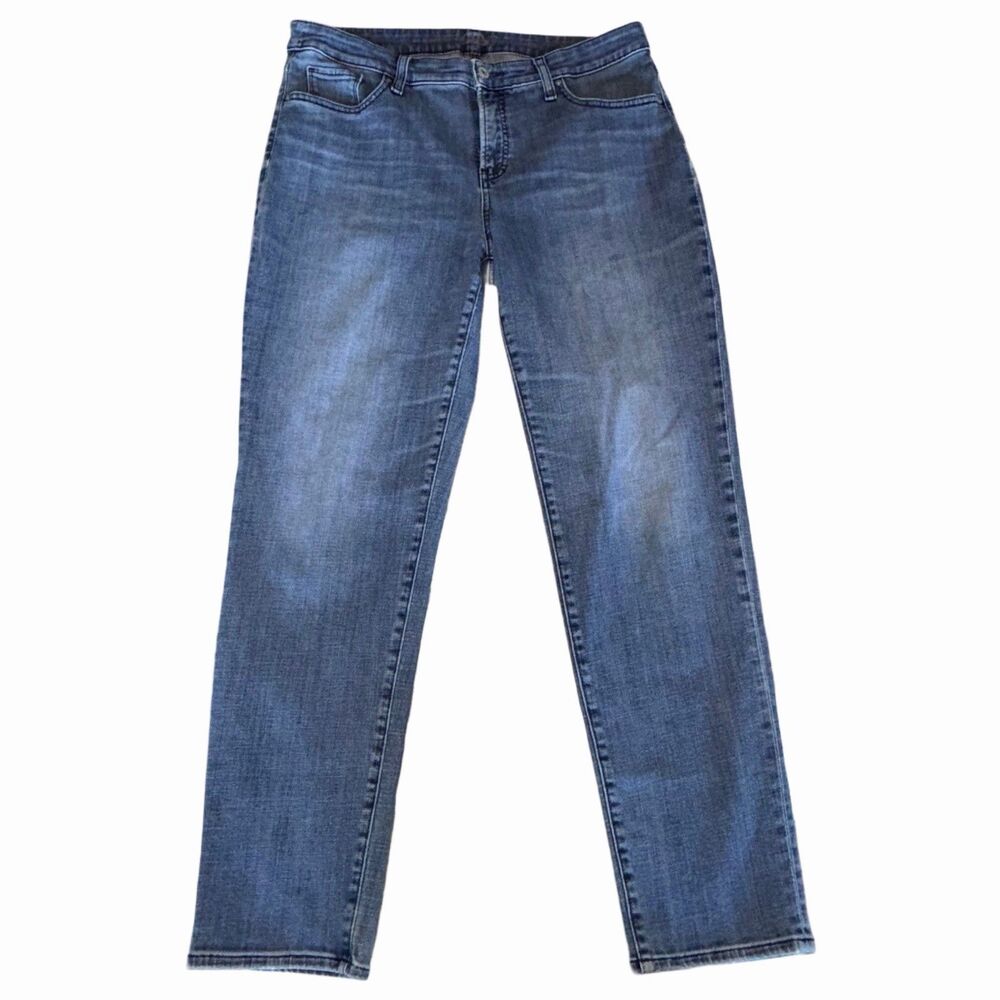 Chico's So Slimming Girlfriend Slim Leg Ankle Jeans Women 10 Light Wash Denim